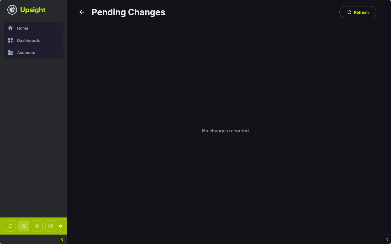 Pending changes screen